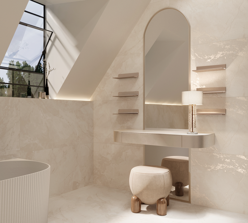 Керамогранит, Arcadia Ceramica, BISMANTO CREMA, 1200x600 мм, карвинг