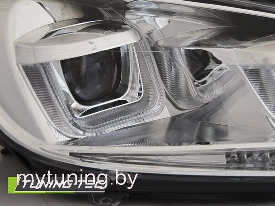 Передние фары U-Type для Volkswagen Golf VI (08-12) динамические хромированные