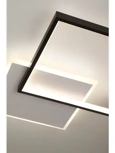 Люстра потолочная светодиодная с пультом ДУ Rivoli черно-белая 74 Вт 3000К-6000К, светильник на кухню, в детскую, в спальню