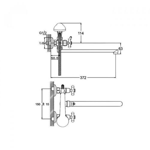 Смеситель для ванны Zegor DFR7-C722