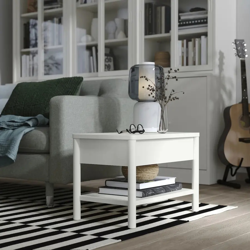 Журнальный столик - TONSTAD IKEA/ ТОНСТАД ИКЕА, 64x40 см, кремовый/белый