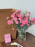 ЦВЕТОЧНЫЙ БОКС с кустовыми диантусами в розовом оттенке 15 шт