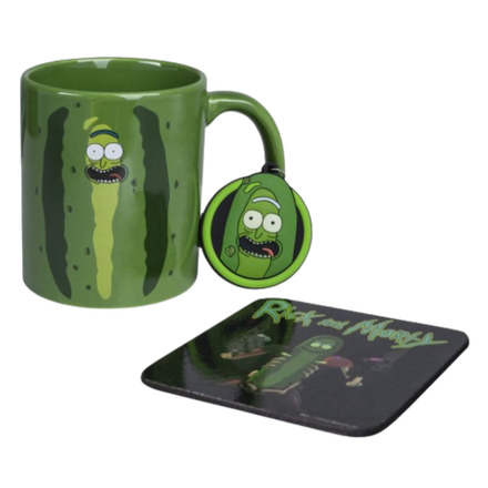Набор подарочный Rick And Morty (Pickle Rick) Кружка + Подставка + Брелок