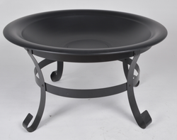 Чаша для костра с черным порошковым покрытием, кочерга в комплекте. Толщина казана 5мм