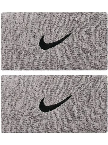 Напульсник теннисный Nike Swoosh Double-Wide Wristbands - серый