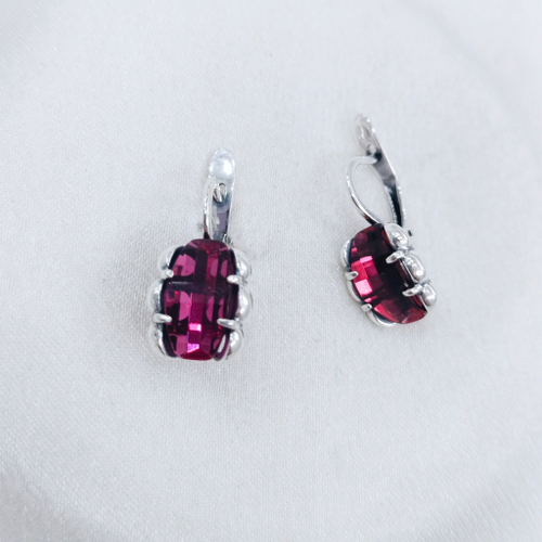 "Кальяри" серьги в серебряном покрытии из коллекции "Метаморфозы" от Jenavi с английским замком