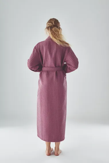 Женский вафельный халат 4230 сухая роза