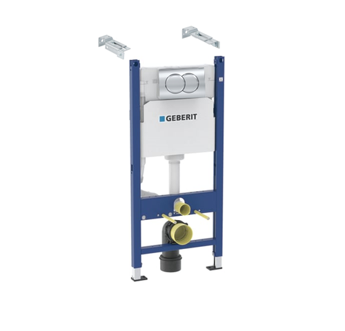 Инсталляция для подвесного унитаза Geberit Delta 458.149.21.1 с панелью смыва, хром глянцевый