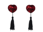 Красные пэстисы-сердечки Gipsy с черными кисточками