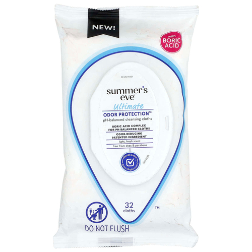 Summer's Eve, Ultimate Odor Protection™, очищающие салфетки со сбалансированным уровнем pH, легкая свежесть, 32 салфетки