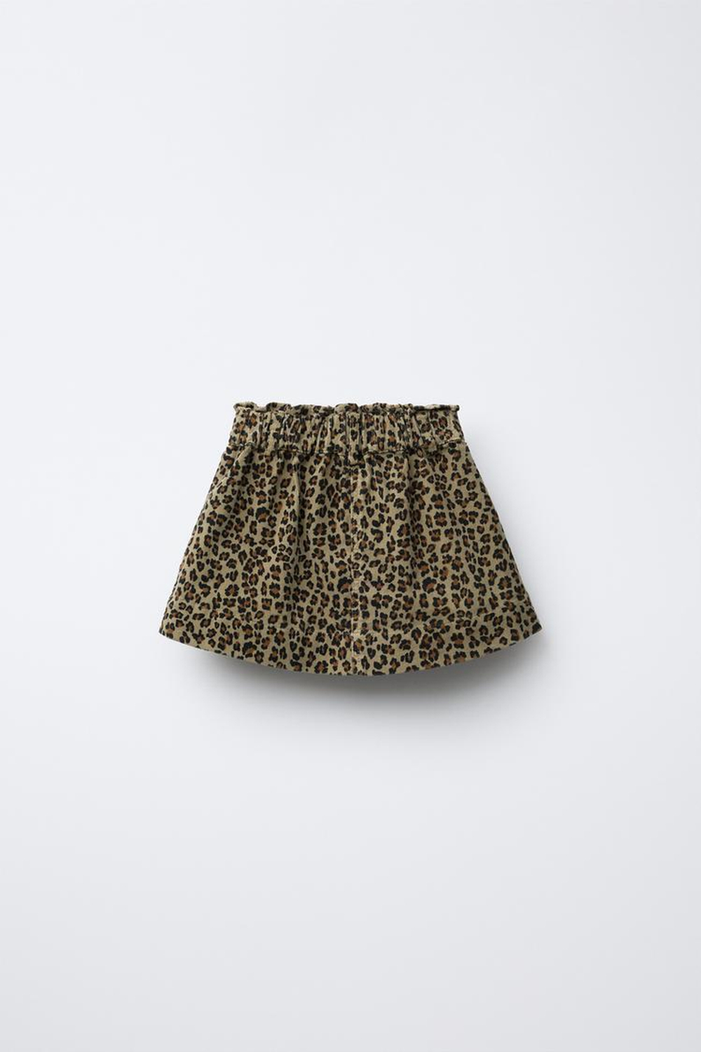 ZARA ЮБКА ИЗ МИКРОВЕЛЬВЕТА С АНИМАЛИСТИЧЕСКИМ ПРИНТОМ, СВЕТЛО-ЗЕЛЕНЫЙ