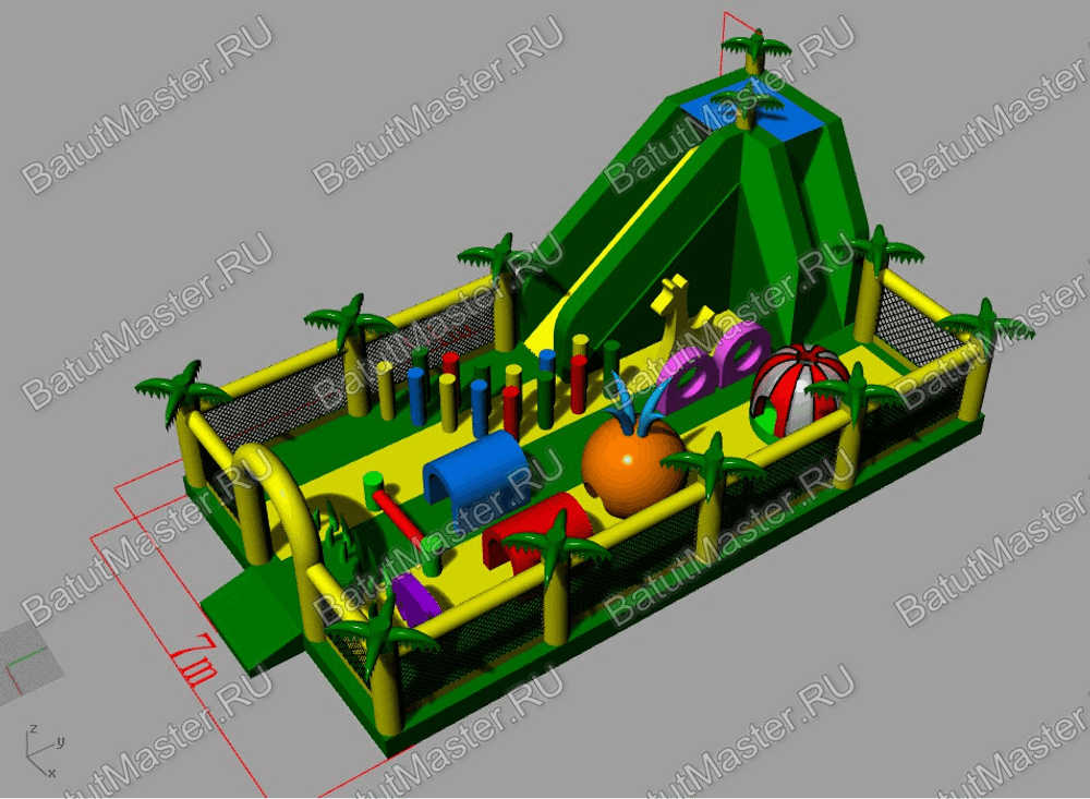 Надувной коммерческий батут "Джунгли"