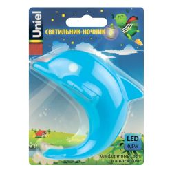 DTL-301-Дельфин-Blue-4LED-0.5W Светильник-ночник. Без выключателя. Блистер