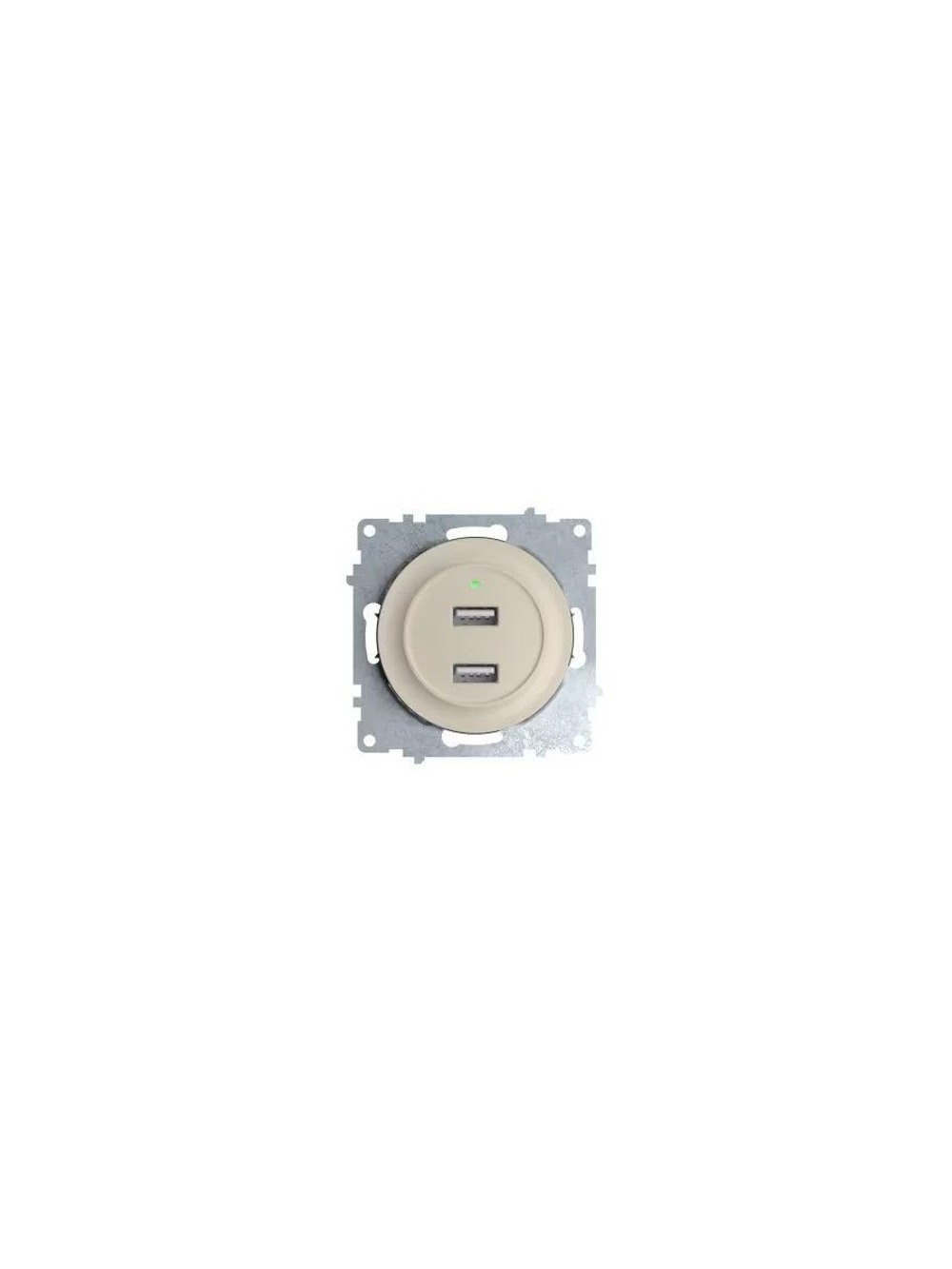 Розетка USB 2-м СП Florence 16А IP20 с подсветкой механизм беж. (1E10351301) OneKeyElectro 2260090