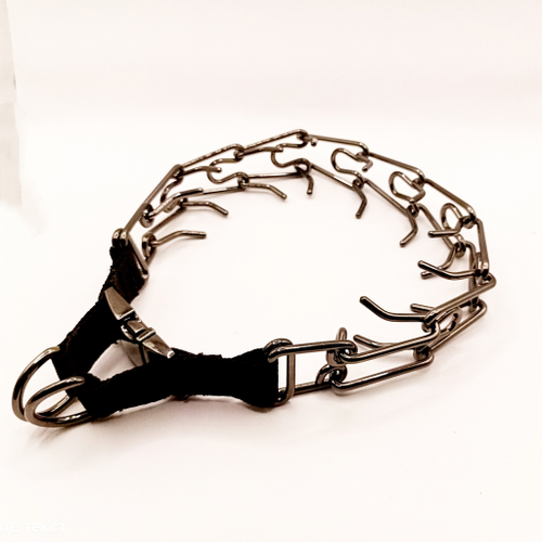 Ошейник стальной цвет графит строгий с фастексем