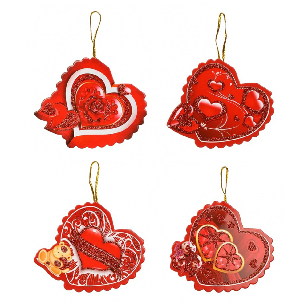 Открытка на день всех влюблённых Basir, серия "Love", с блёстками, 7.5*7 см, 160 шт