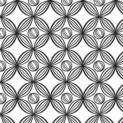 Abstract seamless geometric  with weave ornament. Simple black and white linear wavy