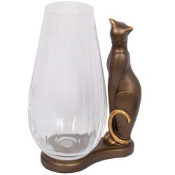 Ваза для цветов Кошка Шелби Бронза