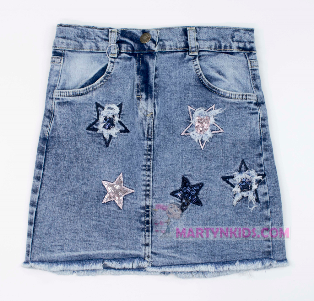юбка джинс Звездочки 3249