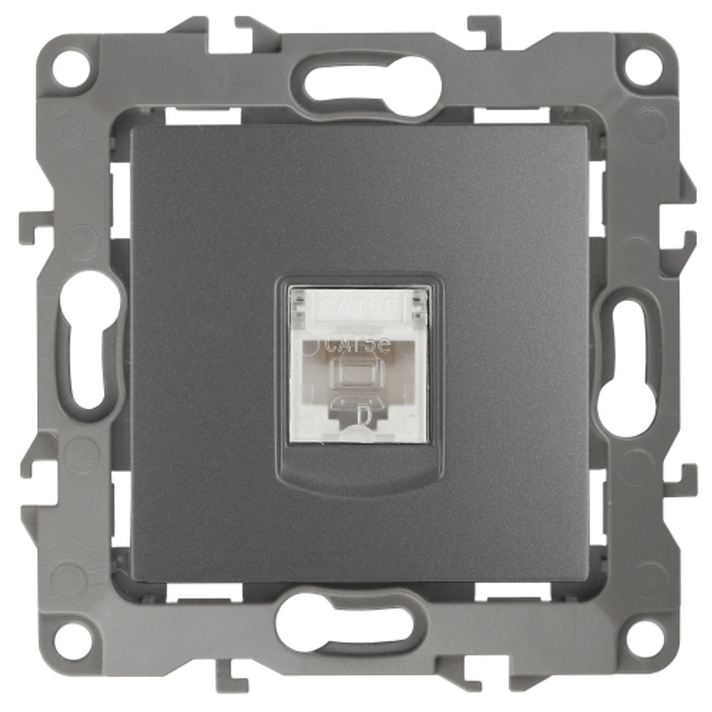 12-3107-12 ЭРА Розетка информационная RJ45, IP20, Эра12, графит | Эра 12 Графит