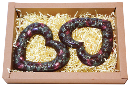 Шоколад ручной работы "Сердечные кольца" 120гр сладкий подарок на 14 февраля и 8 марта