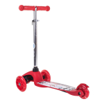 Самокат 3х кол. красный, 55см, макс.высота ручки 62см. колеса PU свет, макс.вес 45кг.