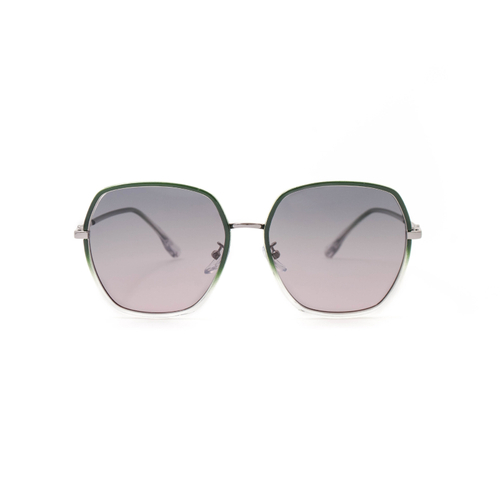 Солнцезащитные очки BOCCACCIO 2406 С2 шестигранник зеленые с градиентом