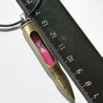 Кулон "Пуля бронзовая, песочные часы" (60х10мм) на шнурке 45см. Бижутерия, украшение на шею.