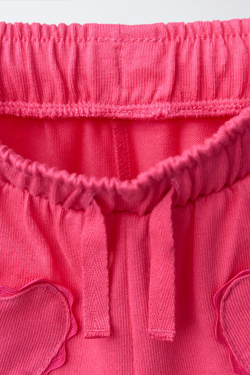 ZARA ШОРТЫ-БЕРМУДЫ «СЕРДЦЕ» С ВОЛНИСТЫМ КРАЕМ, КОРАЛЛОВЫЙ