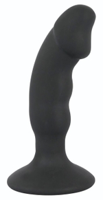 Черная реалистичная анальная вибровтулка - 14 см. (Цвет: черный)