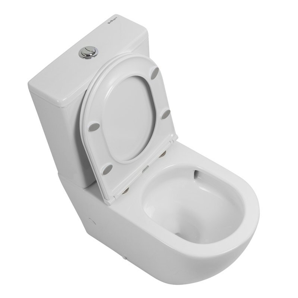 Унитаз-компакт безободковый BelBagno Sfera-R BB2141CP-TOR со смывом Tornado