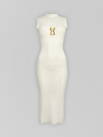 Платье вязаное без рукавов с металлической вставкой и болеро в комплекте