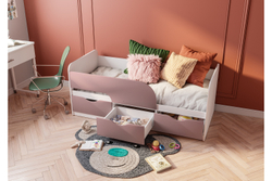 Кровать детская Стандарт КР-22 NEW, Белый, Розовый