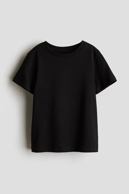 H&M Однотонная футболка, черный