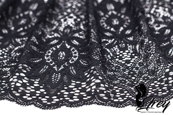 01-60 ОПТ Кружево шантильи 22 см, черный