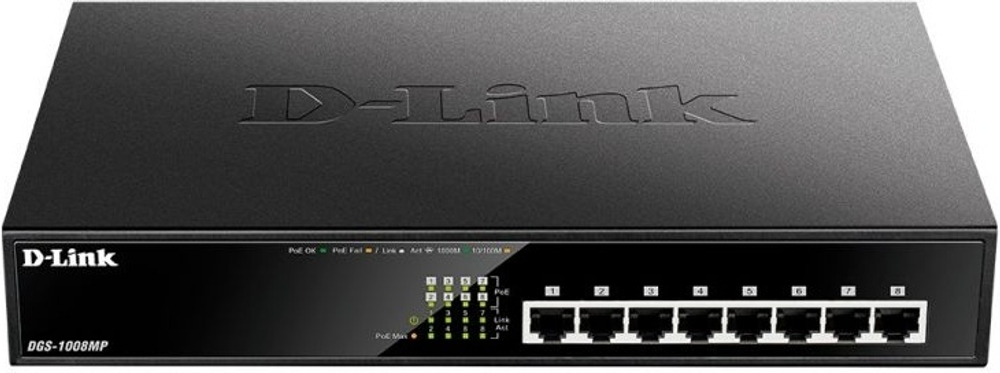 D-link DGS-1008MP/B1A черный