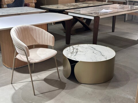 Стол М-City DISAUR Журнальный Брант (Brant) Kl-188 Контраст Мрамор матовый, Итальянская керамика, Шампань