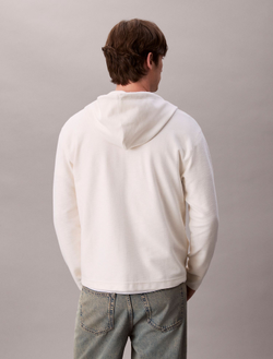 Худи на молнии Calvin Klein Cotton Blend Boucle Relaxed Tofu