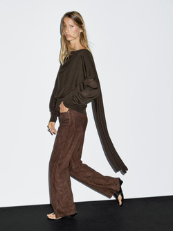 Massimo Dutti Трикотажный свитер с шарфом, коричневый