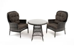 "Алиса" кофейный комплект из искусственного ротанга, цвет графит