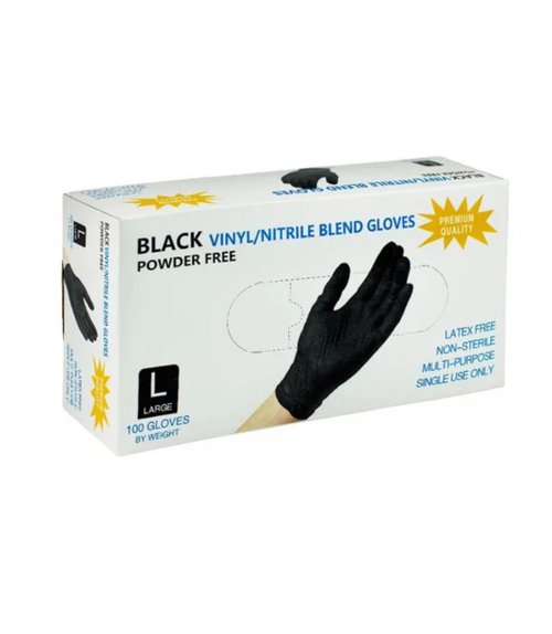 ПЕРЧАТКИ ЧЕРНЫЕ НИТРОВИНИЛОВЫЕ Л. 50\500 ПАР.