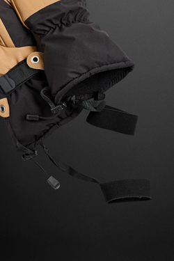 ZARA СТЕГАНЫЕ ЛЫЖНЫЕ ВАРЕЖКИ, ЧЕРНЫЙ/КОРИЧНЕВЫЙ