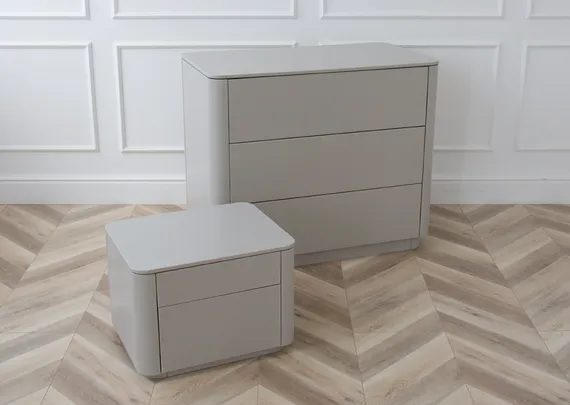 Комод Tammi 3 ящика ширина 90 см (серо-бежевый)