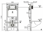 Унитаз подвесной WeltWasser AMBERG 506+MERZBACH 043 XL GL-WT+AMBERG RD-BL белый/кнопка черная матовая, безободковый, с крышкой микролифт, с инсталляцией, слив торнадо