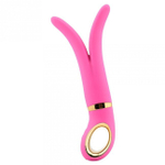 Двойной перезаряжаемый вибратор Lealso Rose (6 режимов) (Цвет: розовый)