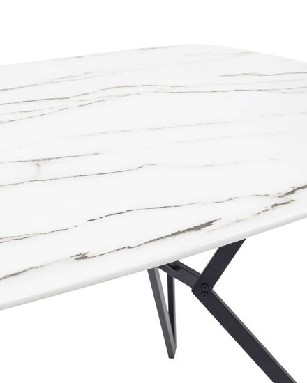 Стол обеденный Денвер 140*90 белый стеклянный