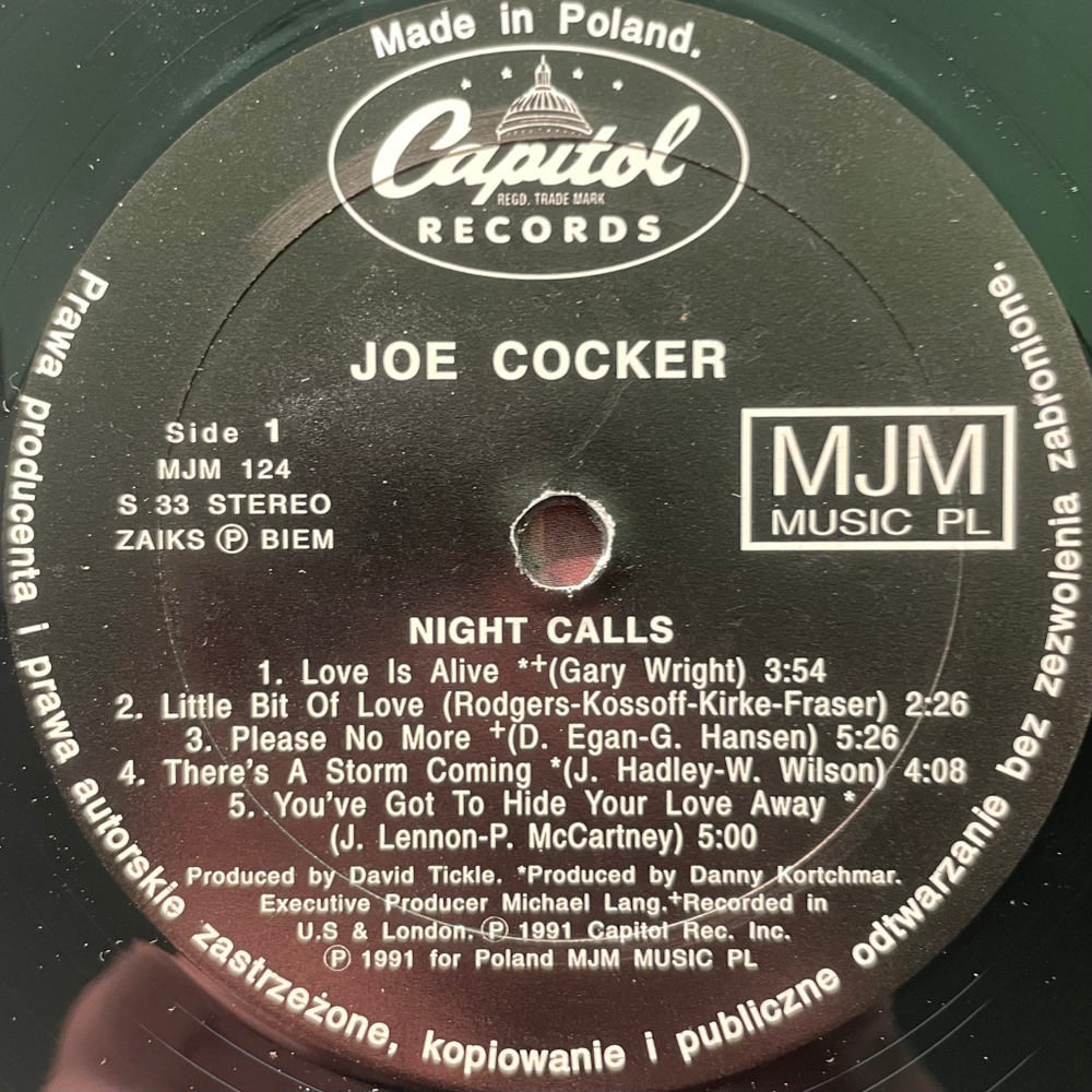 Joe Cocker ‎– Night Calls (Польша 1991г.)