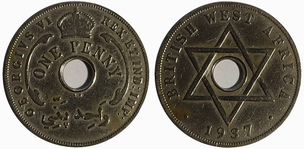 Британская Западная Африка 1 пенни, 1937 - 1947 Георг VI VF
