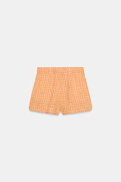 ZARA ШОРТЫ В КЛЕТКУ, ОРАНЖЕВЫЙ