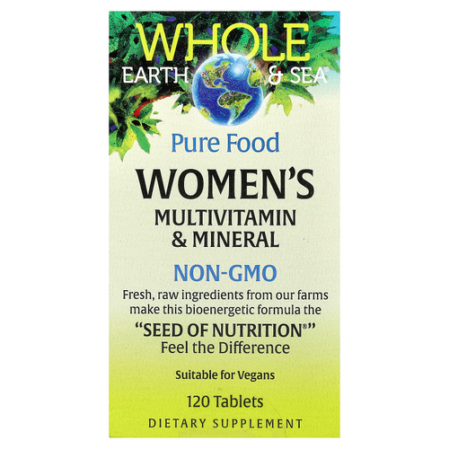 Natural Factors, Whole Earth & Sea®, мультивитамины и минералы для женщин, 120 таблеток